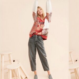 Agolde Charcoal Balloon Jeans High Waisted with Taper Leg